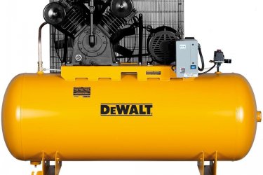 DEWALT 120-Gallon Two-Stage Horizontal Industrial Air Compressor – 10 HP Baldor Motor, 175 PSI, 230V 3-Phase (TOOLSEQUIP) 
